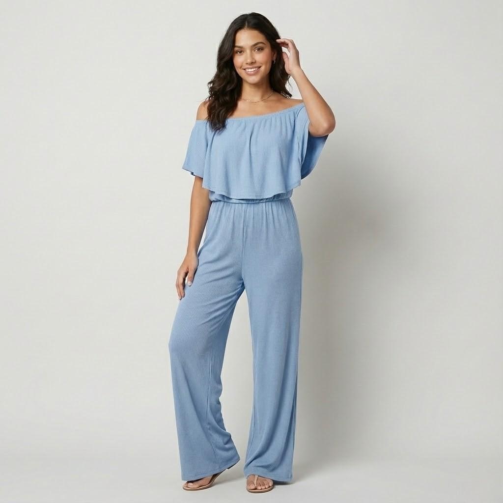 Mono fluido off-shoulder en mezcla ligera | Corte suelto | Elegancia desenfadada