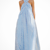 Pembury | Vestido maxi de verano con cuello halter a rayas para mujer
