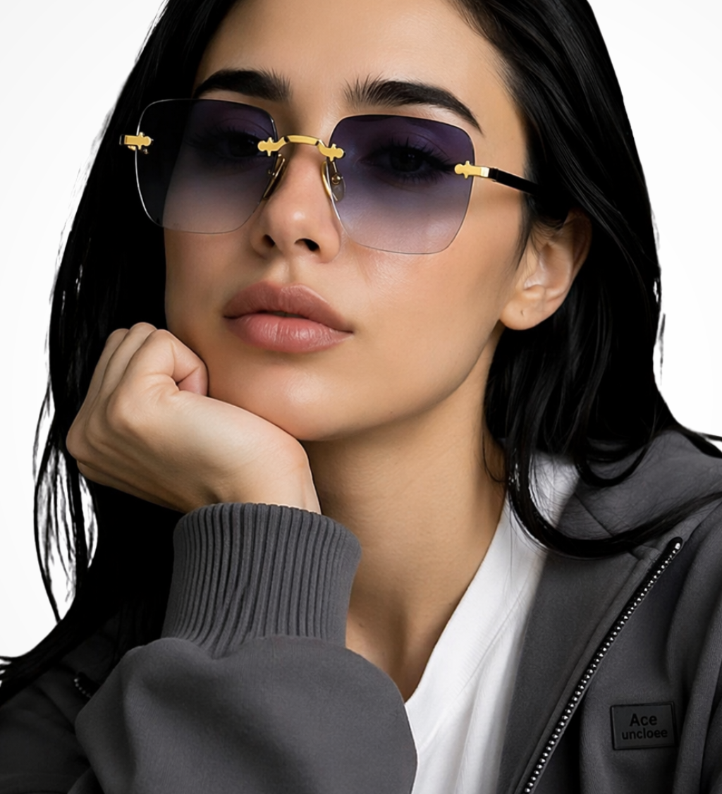 Florette | Gafas de sol de mujer sin montura con lentes degradados de gran tamaño