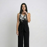 Mono Fluido con Escote en V y Cintura Ajustable para Elegancia Natural