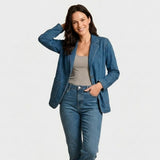 Blazer casual de denim de algodón | Corte recto | Elegancia desenfadada