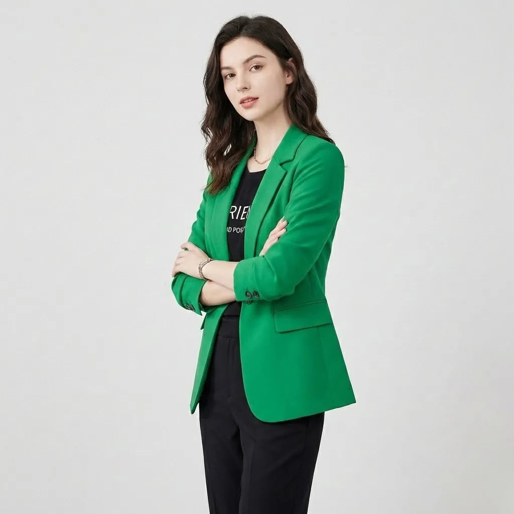 Blazer estructurado en mezcla de viscosa | Corte recto | Estilo urbano elegante
