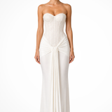 Evangeline | Corsé de Encaje Sin Tirantes para Mujeres Vestido Maxi para Bodas