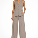 Verity | Conjunto de Chaleco con Cuello Halter y Pantalones de Pierna Ancha para Mujeres