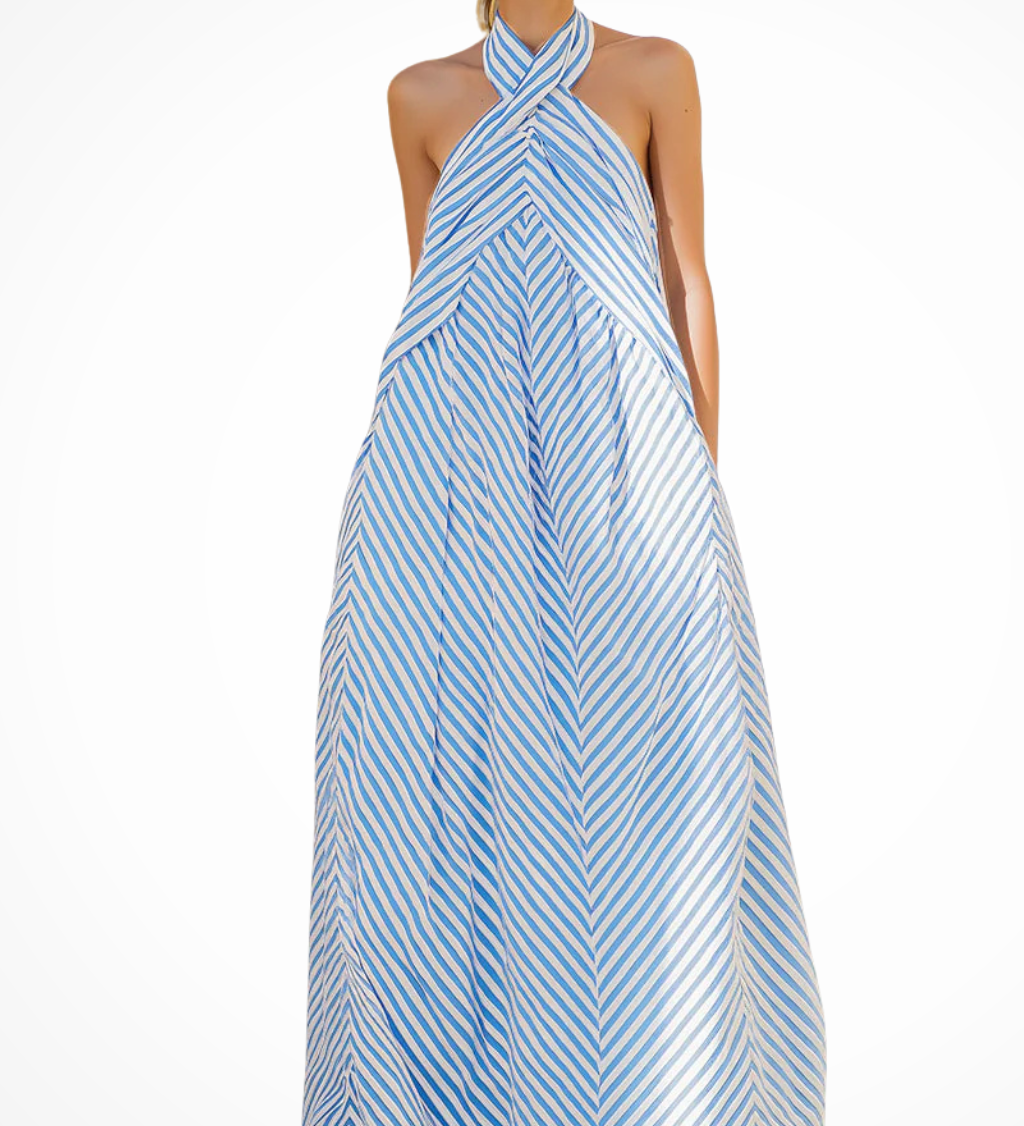 Pembury | Vestido maxi de verano sin mangas con cuello halter para mujer