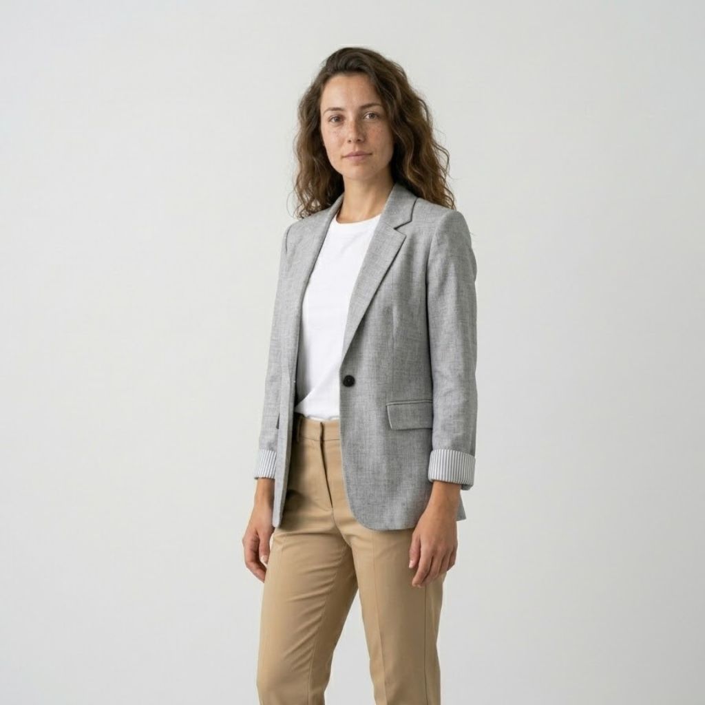 Blazer Clásico con Botón Único y Estructura Versátil