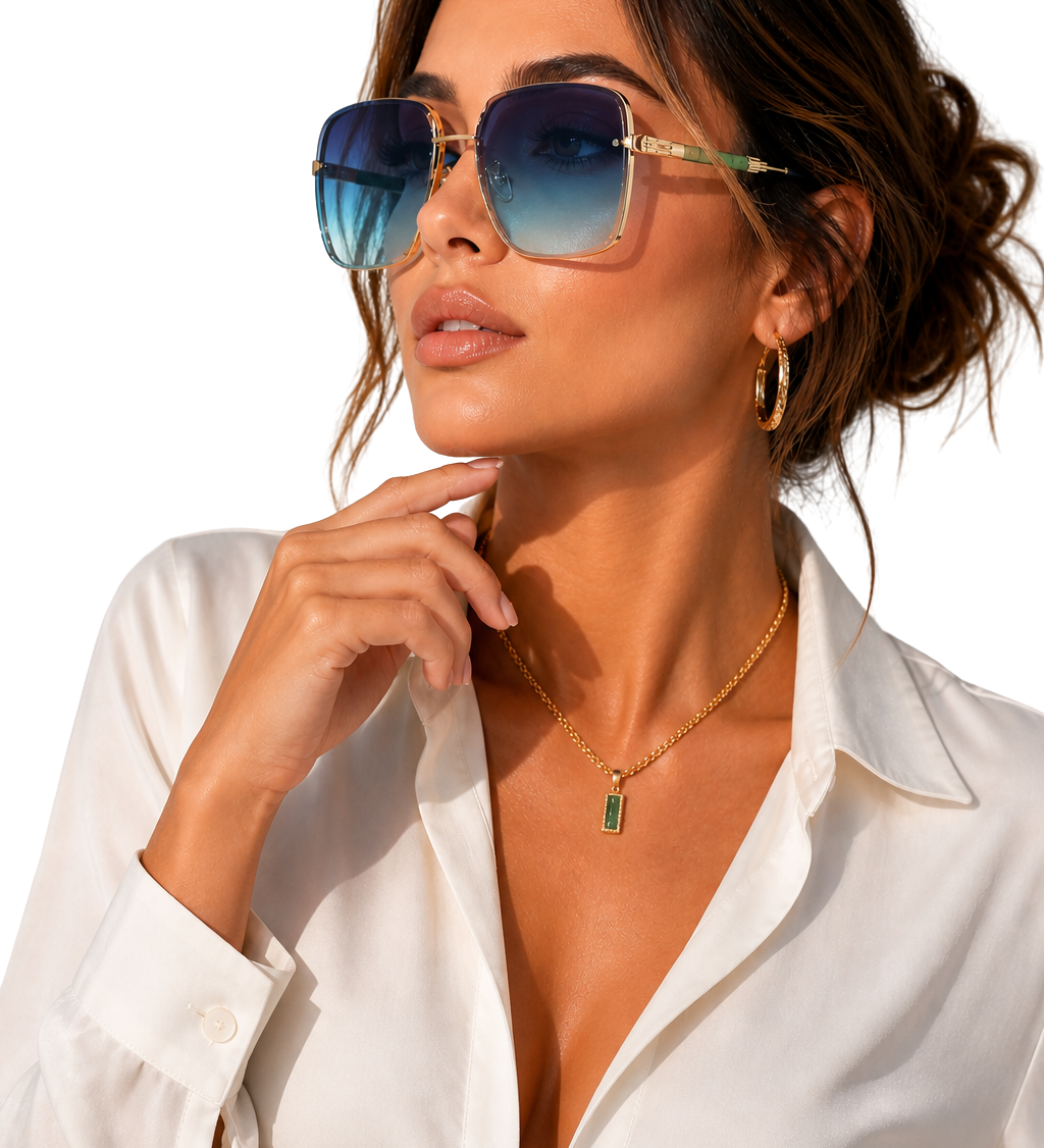 Barlow | Gafas de Sol Aviador Retro con Montura Dorada y Lentes Gradientes UV400