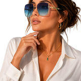 Barlow | Gafas de Sol Aviador Retro con Montura Dorada y Lentes Gradientes UV400