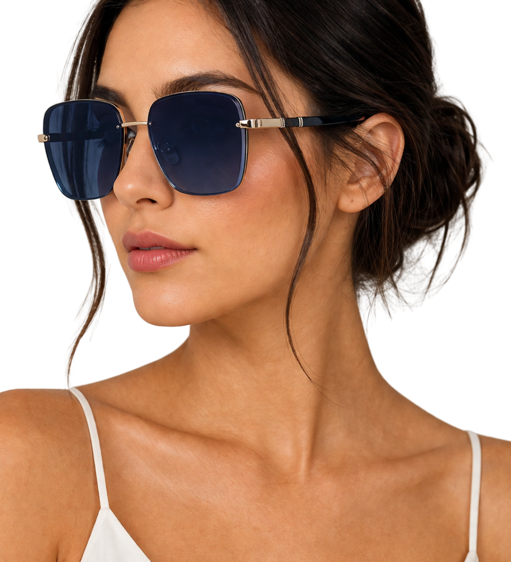 Raffy | Gafas de Sol Aviador con Montura de Metal Dorado y Lentes Degradados