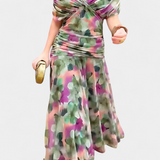 Alondra™ | vestido maxi largo floral con escote en V