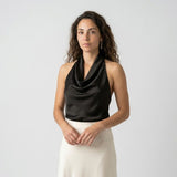 Top Fluido con Escote Drapado y Corte Elegante Sin Mangas