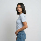 Blusa a Rayas con Panel Frontal para Conforto Diario