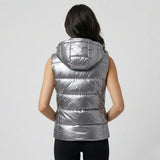Actitud urbana con acabado brillante | Chaleco acolchado con capucha | Estilo moderno de invierno