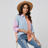 Blusa patchwork en mezcla de algodón | Corte fluido | Estilo casual