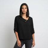 Blusa Ligera con Botones en el Escote para Conforto Diario