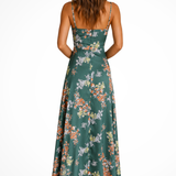 Clemency | Vestido Maxi Floral para Mujer con Frente Atado y Escote para Bodas