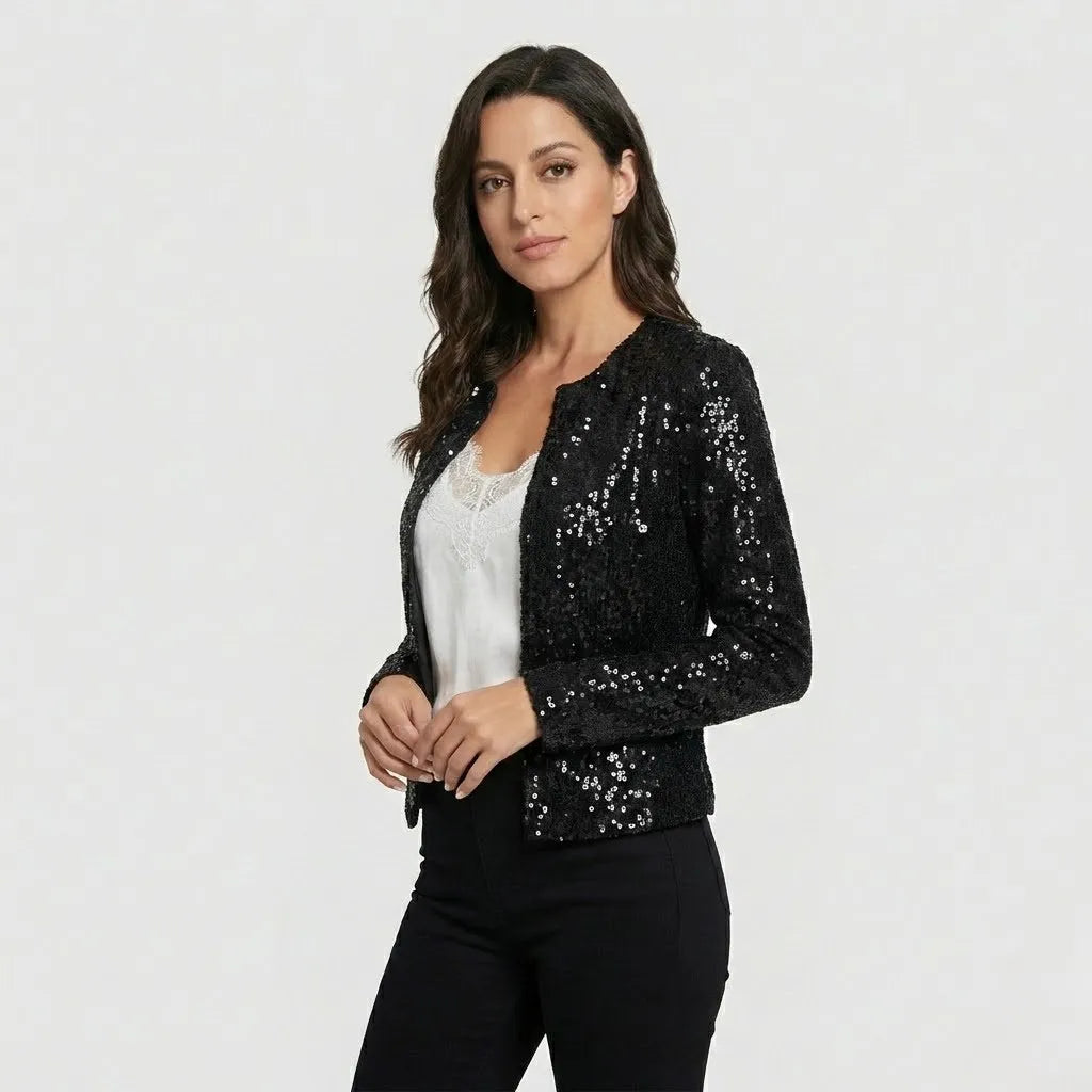 Blazer corto con brillo sutil | Corte ajustado | Elegancia sofisticada para ocasiones especiales