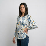 Blusa Fluida Estampada con Mangas Largas y Caída Natural