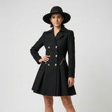 Vestido Blazer Estructurado con Botones Frontales para Elegancia Formal