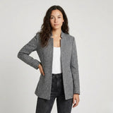 Blazer alargado estructurado en mezcla de lana | Corte entallado | Elegancia urbana versátil