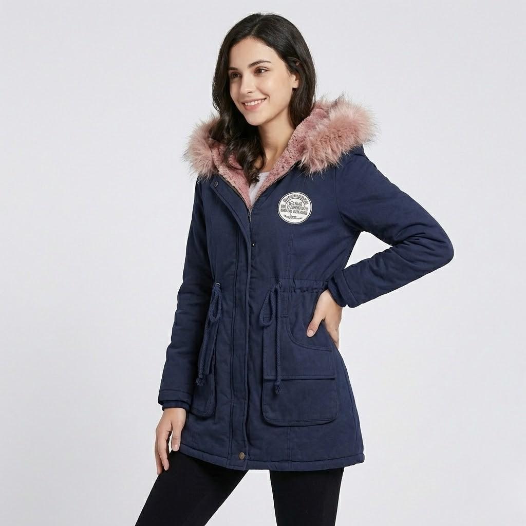 Parka femenina forrada con capucha | Corte ajustable | Confort urbano de invierno