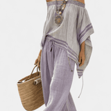 Natália | Conjunto Elegante Bohemio Bardot de Bambú Ligero