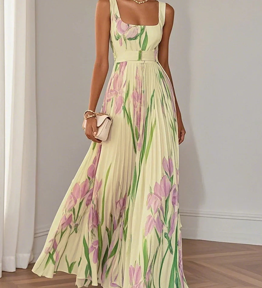 Mary™ - Vestido maxi elegante con pliegues