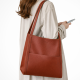 Neva | Bolsa de Hombro Texturizada con Bolsillo Frontal Estructurado para Mujeres
