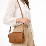 Pella | Bolsa de Hombro Cruzada Compacta Doble Cierre para Mujeres