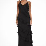 Freya | Vestido Maxi de Verano con Volantes en Cuello Halter para Mujeres