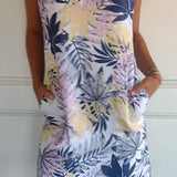 Vestido de verano para señora con bolsillos y estampado vibrante