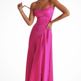 Lorenna | Vestido maxi de satén con corsé para invitadas de boda