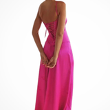 Lorenna | Vestido maxi de satén con corsé para invitadas de boda