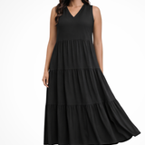 Florencia | Vestido de verano maxi sin mangas y en capas para mujer
