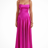 Lorenna | Vestido maxi de satén con corsé para invitadas de boda