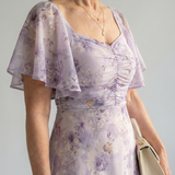 Rocío™ | Vestido midi con mangas onduladas