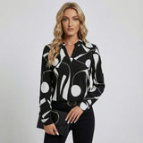 Blusa femenina elegante con escote en V y corte fluido