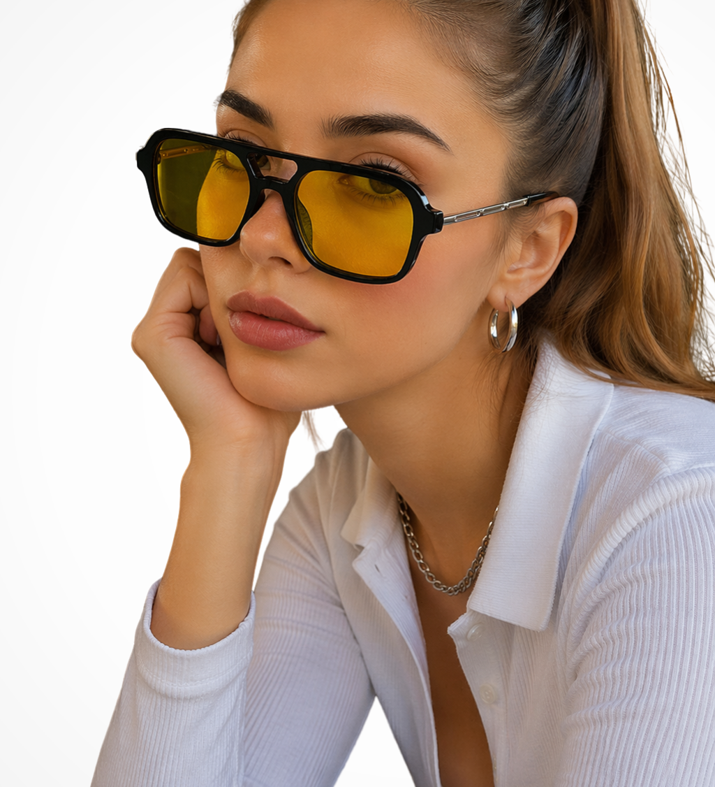 Margaux | Gafas de Sol Aviador Cuadradas Doble Puente para Mujeres