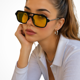 Margaux | Gafas de Sol Aviador Cuadradas Doble Puente para Mujeres
