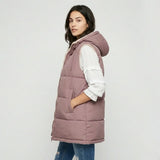 Capas acogedoras de entretiempo | Chaleco acolchado largo | Estilo urbano relajado
