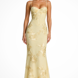 Valentina | Vestido Maxi de Novia con Escote Corazón y Apliques Florales para Mujeres