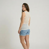 Blusa de Punto Texturizado sin Mangas con Escote en V y Ligereza Elegante