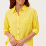 Camisa casual femenina de manga larga con botones