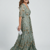 Valeria™ | Vestido maxi halter floral