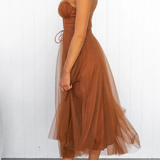 Florencia | Vestido midi de tul con corsé para invitadas de boda
