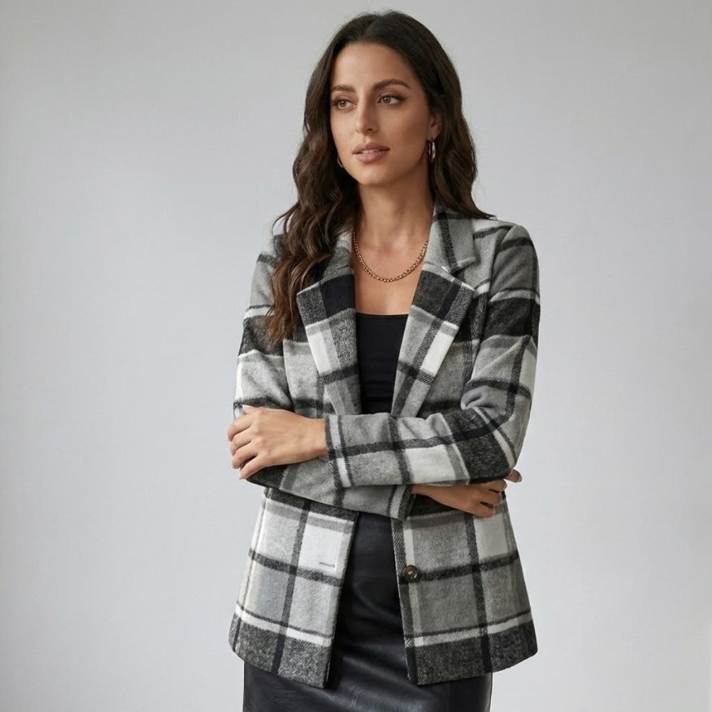 Blazer estructurado en mezcla de lana | Corte entallado | Patrón clásico atemporal