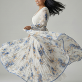 Natalia™ | Vestido midi envolvente plisado