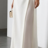 Clarissa | Vestido maxi de invitada de boda sin mangas con drapeado en la cintura