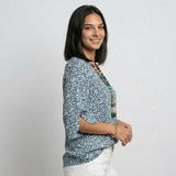 Blusa Floral con Manga Abierta para Conforto Elegante