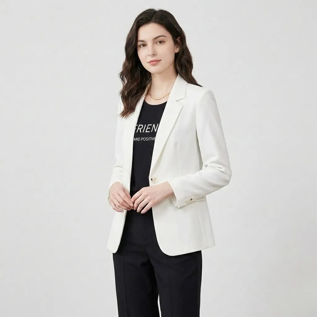 Blazer estructurado en mezcla de viscosa | Corte recto | Estilo urbano elegante